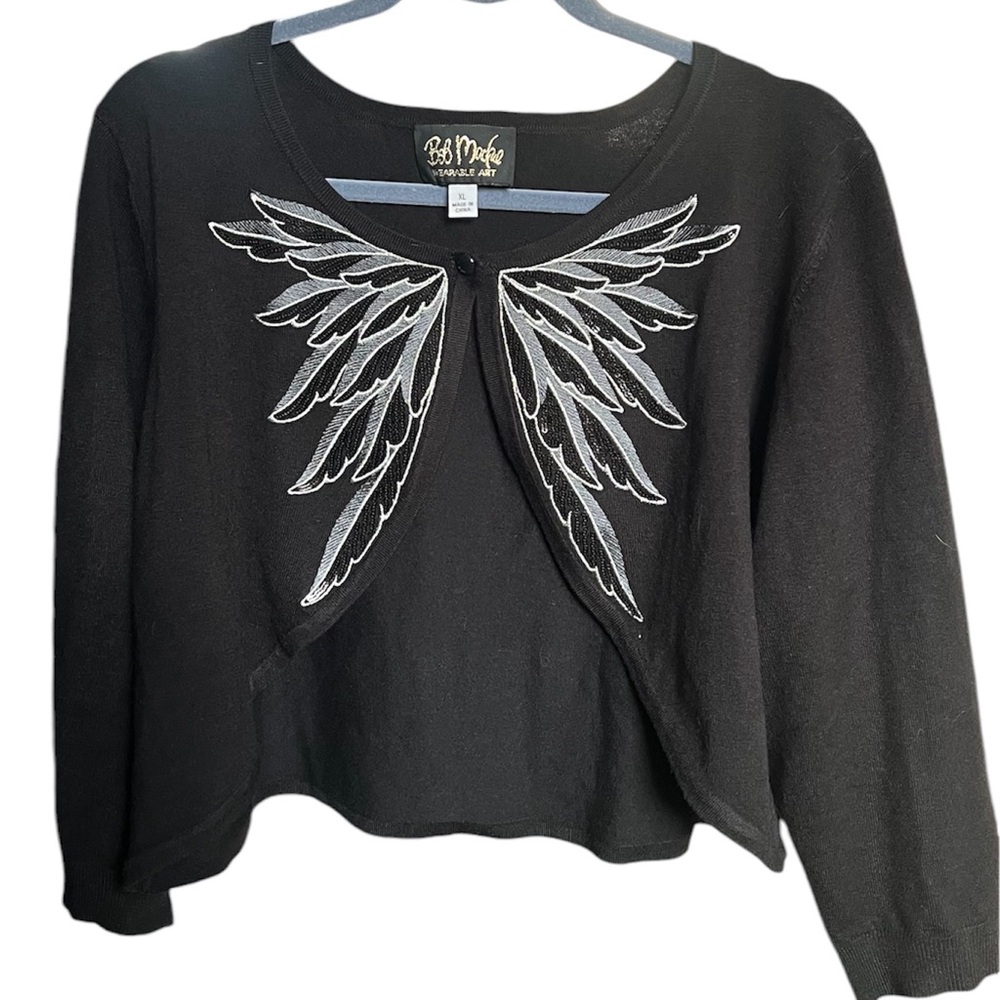 Bob Mackie Wearable Art Cardigan with Sleeveless Shell $35